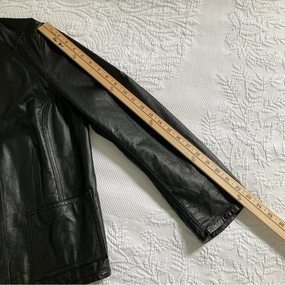 Chico’s genuine Leather reversible jacket metallic & black women’s M, 12 - Picture 6 of 12